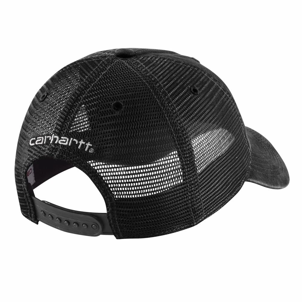 'Carhartt' Men's Adjustable Canvas Mesh-Back Cap - Black 2 'Carhartt' Men's Adjustable Canvas Mesh-Back Cap - Black - Image 2