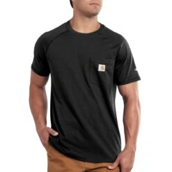 'Carhartt' Men's Midweight Force® Cotton Pocket T-Shirt - Black