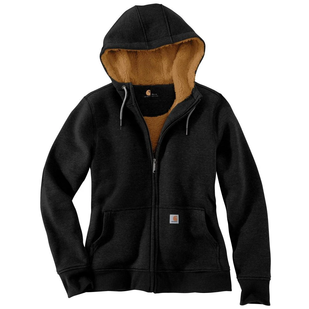 'Carhartt' Women's Clarksburg Sherpa-lined Full Zip Hoodie - Black 2 'Carhartt' Women's Clarksburg Sherpa-lined Full Zip Hoodie - Black - Image 2