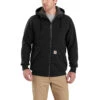 'Carhartt' Men's Rain Defender® Midweight Sherpa Lined Full Zip Sweatshirt - Black