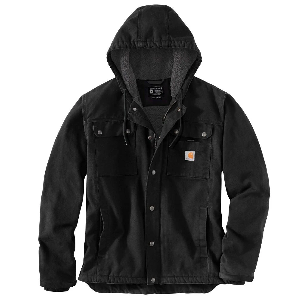 'Carhartt' Men's Relaxed Fit Washed Duck Sherpa Lined Utility Jacket - Black 1 'Carhartt' Men's Relaxed Fit Washed Duck Sherpa Lined Utility Jacket - Black