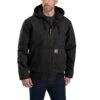 'Carhartt' Men's Quilt Flannel-Lined Sandstone Active Insulated Duck Jacket - Black
