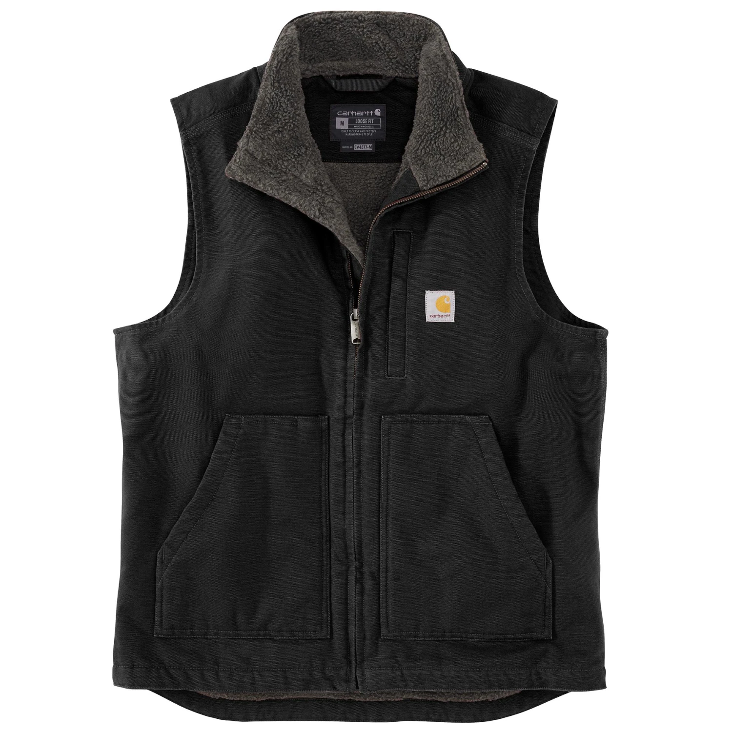 'Carhartt' Men's Duck Sherpa Lined Vest - Black 1 'Carhartt' Men's Duck Sherpa Lined Vest - Black