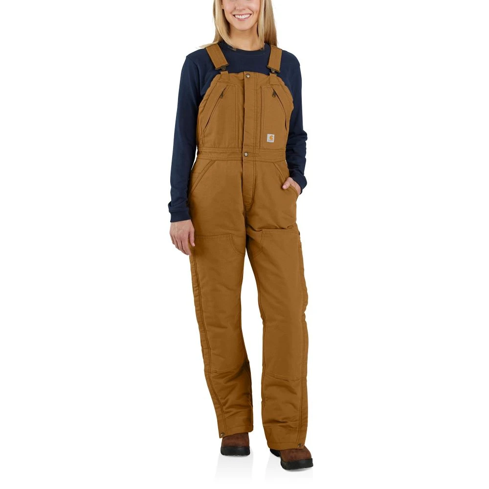 'Carhartt' Women's Loose Fit Duck Insulated Biberall - Carhartt Brown 1 'Carhartt' Women's Loose Fit Duck Insulated Biberall - Carhartt Brown