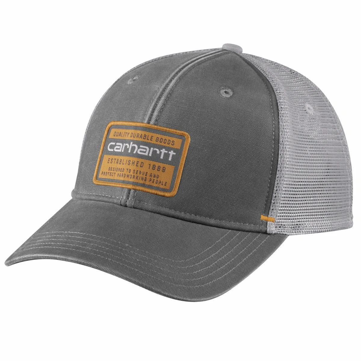 'Carhartt' Canvas Mesh Back Quality Graphic Cap - Charcoal 1 'Carhartt' Canvas Mesh Back Quality Graphic Cap - Charcoal
