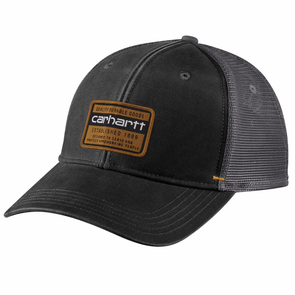 'Carhartt' Canvas Mesh Back Quality Graphic Cap - Black 1 'Carhartt' Canvas Mesh Back Quality Graphic Cap - Black