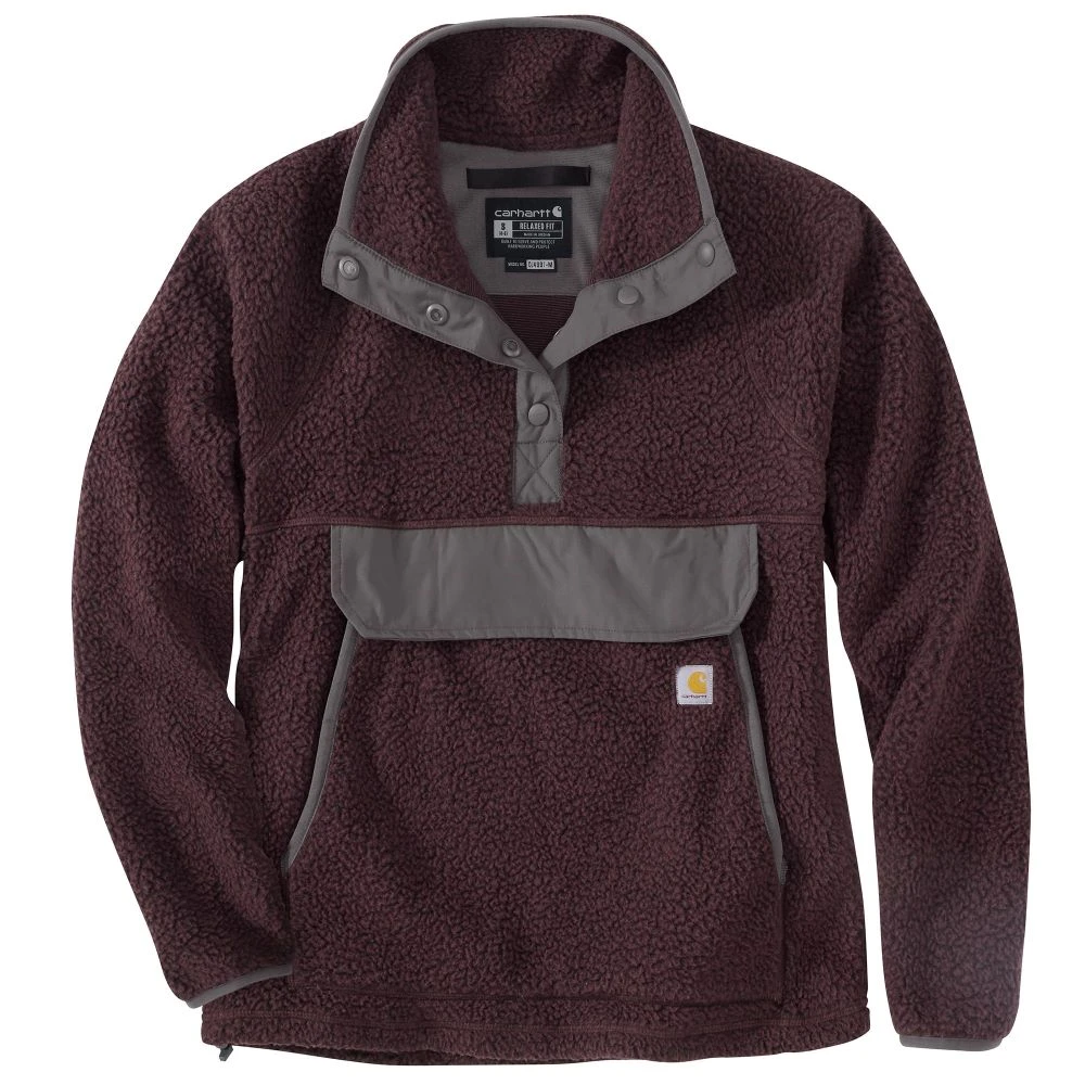 'Carhartt' Women's 1/4 Snap Relaxed Fit Fleece Jacket - Blackberry Heather 1 'Carhartt' Women's 1/4 Snap Relaxed Fit Fleece Jacket - Blackberry Heather