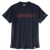 'Carhartt' Men's Force® Relaxed Fit Midweight Block Logo T-Shirt - Navy