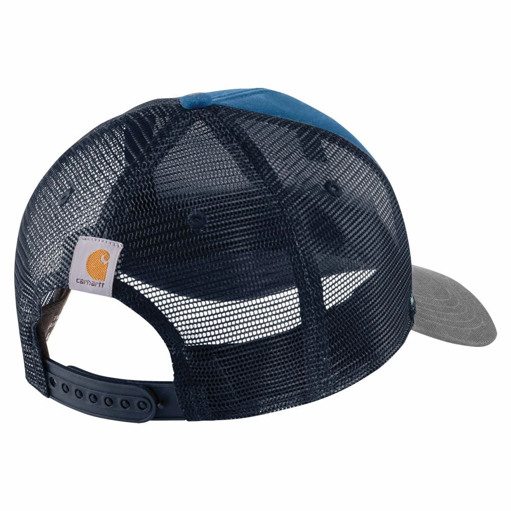 'Carhartt' Men's Canvas Mesh-Back Workwear Patch Cap - Blue Lagoon 2 'Carhartt' Men's Canvas Mesh-Back Workwear Patch Cap - Blue Lagoon - Image 2