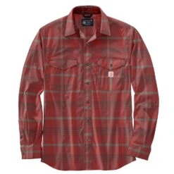 'Carhartt' Men's Rugged Flex® Lightweight Button Down - Chili Pepper