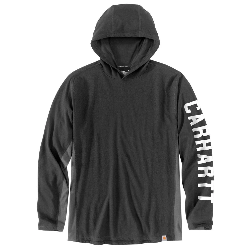 'Carhartt' Men's Force Midweight Hooded T- Shirt - Carbon Heather 1 'Carhartt' Men's Force Midweight Hooded T- Shirt - Carbon Heather