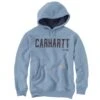 'Carhartt' Men's Midweight Felt Logo Hoodie - Alpine Blue Heather