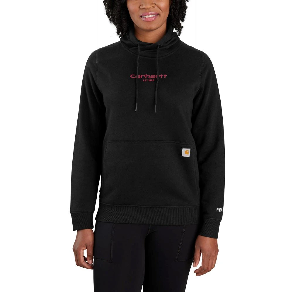'Carhartt' Women's Force® Lightweight Graphic Hoodie - Black 1 'Carhartt' Women's Force® Lightweight Graphic Hoodie - Black