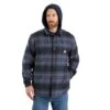 'Carhartt' Men's Rugged Flex® Flannel Fleece Lined Hooded Shirt Jac - Bluestone