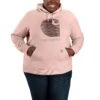 'Carhartt' Women's Rain Defender® Midweight Graphic Hoodie - Ash Rose