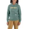 'Carhartt' Women's Relaxed Fit Midweight Graphic Hoodie - Succulent Heather