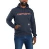 'Carhartt' Men's Rain Defender® Midweight Logo Graphic Hoodie - Navy