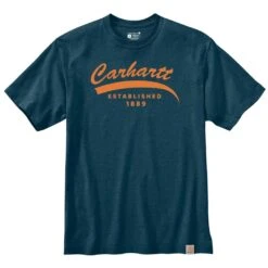 'Carhartt' Men's Relaxed Fit Heavyweight Graphic T-Shirt - Night Blue Heather
