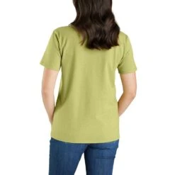 'Carhartt' Women's Heavyweight Floral Logo T-Shirt - Green Olive Heather -Carhartt Outlet Store 105736 G89 AVB WS23 b 1024x1024@2x