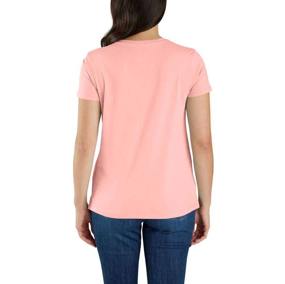 'Carhartt' Women's Lightweight Crewneck T-Shirt - Cherry Blossom 2 'Carhartt' Women's Lightweight Crewneck T-Shirt - Cherry Blossom - Image 2