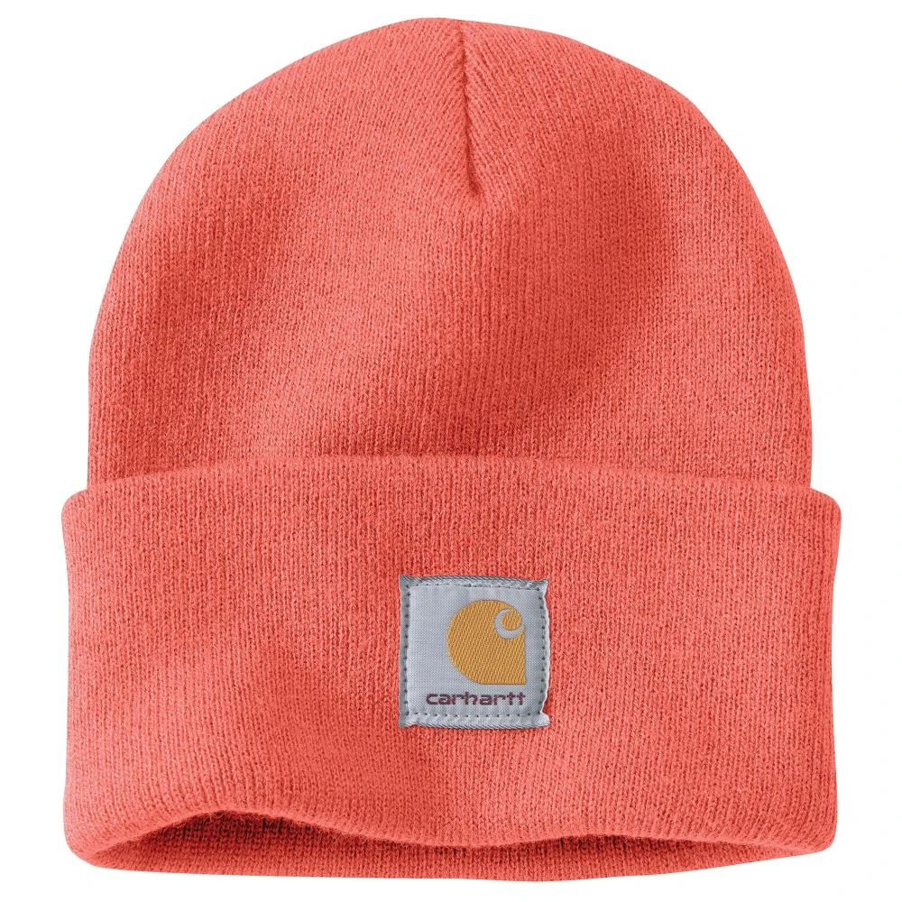 'Carhartt' Acrylic Watch Knit Hat - Electric Coral 1 'Carhartt' Acrylic Watch Knit Hat - Electric Coral