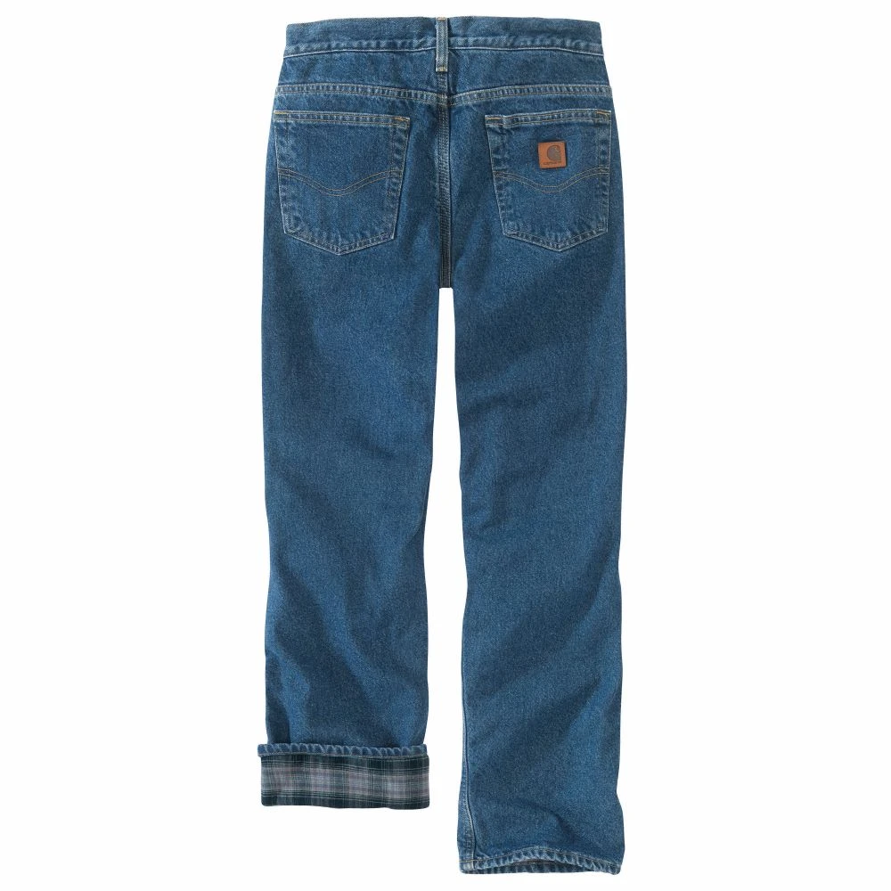 'Carhartt' Men's Relaxed Fit Heavyweight Flannel-Lined 5 Pocket Jean - Darkstone 2 'Carhartt' Men's Relaxed Fit Heavyweight Flannel-Lined 5 Pocket Jean - Darkstone - Image 2