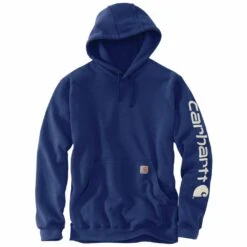 'Carhartt' Men's Midweight Logo Hoodie - Scout Blue Heather