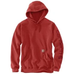 'Carhartt' Men's Midweight Logo Hoodie - Chili Pepper Heather