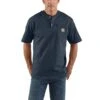 'Carhartt' Men's Pocket Short Sleeve Workwear Henley Tee - Dark Cobalt