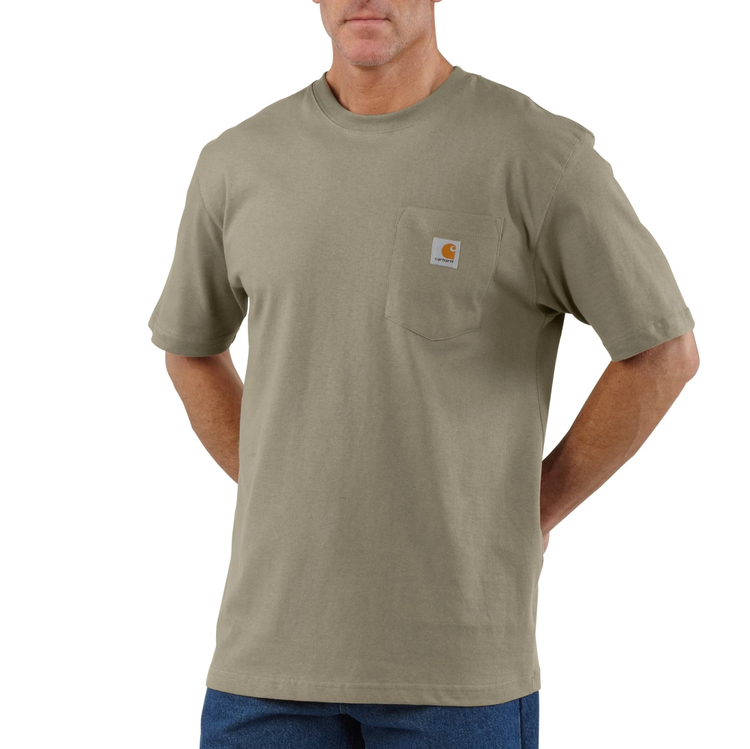 'Carhartt' Men's Loose Fit Heavyweight Pocket T-Shirt - Desert 1 'Carhartt' Men's Loose Fit Heavyweight Pocket T-Shirt - Desert