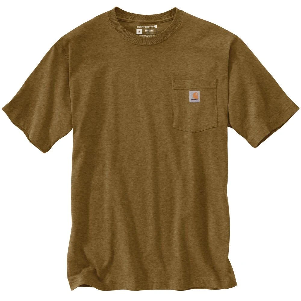 'Carhartt' Men's Loose Fit Heavyweight Pocket T-Shirt - Oiled Walnut Heather 1 'Carhartt' Men's Loose Fit Heavyweight Pocket T-Shirt - Oiled Walnut Heather