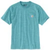 'Carhartt' Men's Workwear Heavyweight Pocket T-Shirt - Blue Spruce Snow Heather