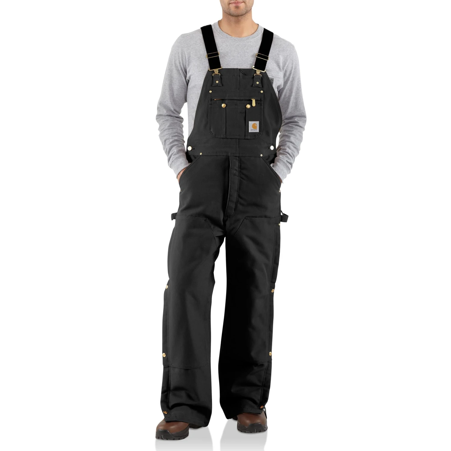 'Carhartt' Men's Loose Fit Quilt Lined Duck Zip-to-Thigh Bob Overall - Black 1 'Carhartt' Men's Loose Fit Quilt Lined Duck Zip-to-Thigh Bob Overall - Black