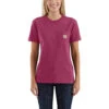 'Carhartt' Women's Heavyweight Pocket Tee - Beet Red Heather